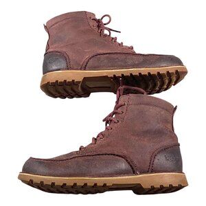 UGG Boots Mens 8.5 Brown Leather Chukka Hiking Trail Rugged Heritage FALBROOK